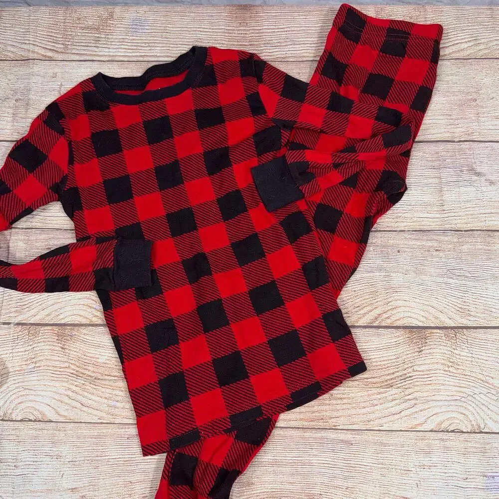 Carters Size 8 Holiday Pajama Sets - Red Plaid and Christmas Print